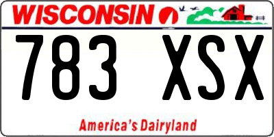 WI license plate 783XSX
