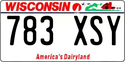 WI license plate 783XSY