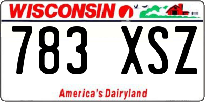 WI license plate 783XSZ