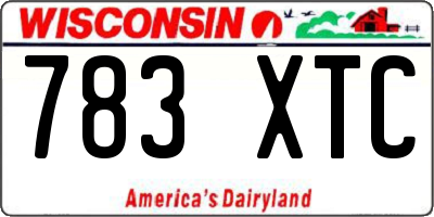 WI license plate 783XTC