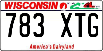 WI license plate 783XTG