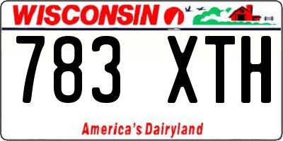 WI license plate 783XTH