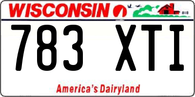 WI license plate 783XTI
