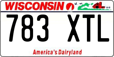 WI license plate 783XTL