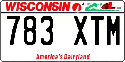 WI license plate 783XTM