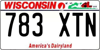 WI license plate 783XTN