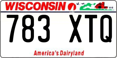 WI license plate 783XTQ