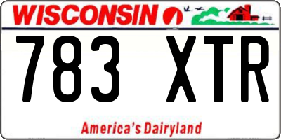 WI license plate 783XTR