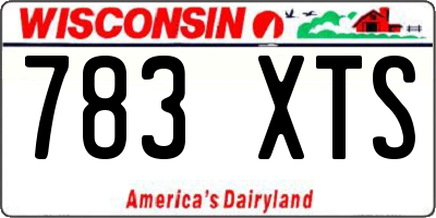 WI license plate 783XTS
