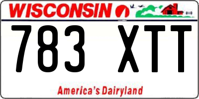 WI license plate 783XTT