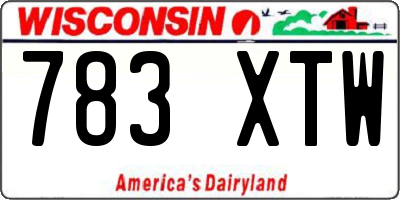 WI license plate 783XTW