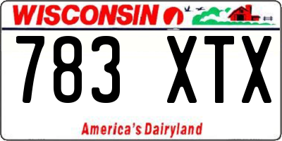 WI license plate 783XTX