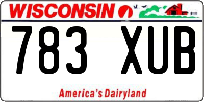 WI license plate 783XUB