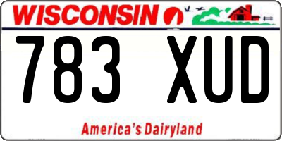 WI license plate 783XUD
