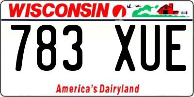 WI license plate 783XUE