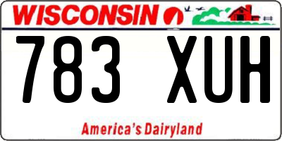 WI license plate 783XUH