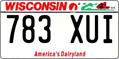 WI license plate 783XUI