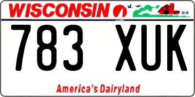 WI license plate 783XUK
