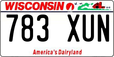 WI license plate 783XUN