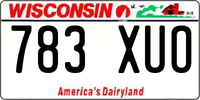 WI license plate 783XUO