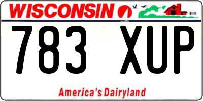 WI license plate 783XUP