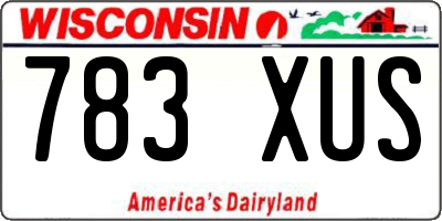 WI license plate 783XUS