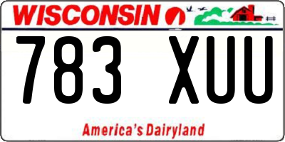 WI license plate 783XUU