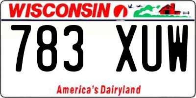 WI license plate 783XUW