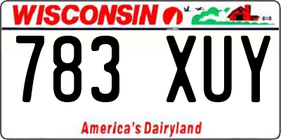 WI license plate 783XUY