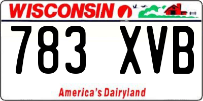 WI license plate 783XVB