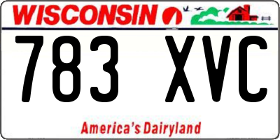 WI license plate 783XVC