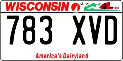 WI license plate 783XVD