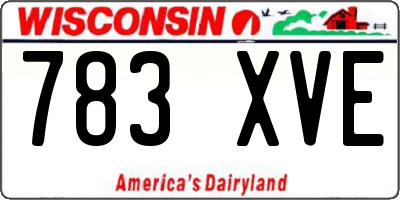WI license plate 783XVE