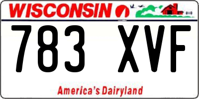 WI license plate 783XVF