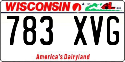 WI license plate 783XVG