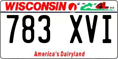 WI license plate 783XVI