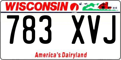 WI license plate 783XVJ