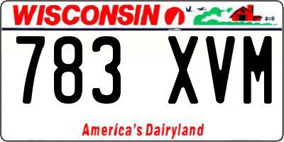 WI license plate 783XVM