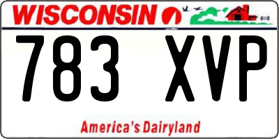 WI license plate 783XVP