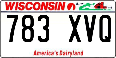 WI license plate 783XVQ