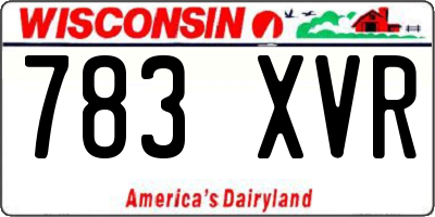 WI license plate 783XVR