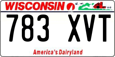 WI license plate 783XVT