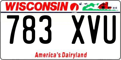 WI license plate 783XVU