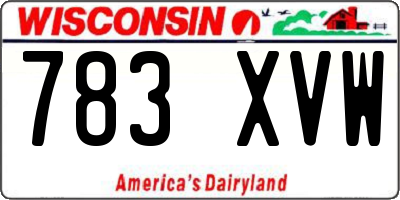 WI license plate 783XVW