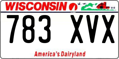 WI license plate 783XVX