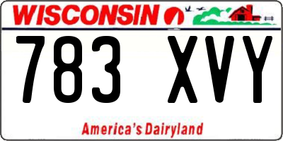 WI license plate 783XVY