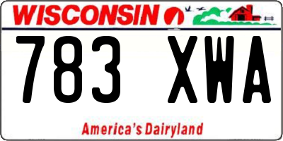 WI license plate 783XWA