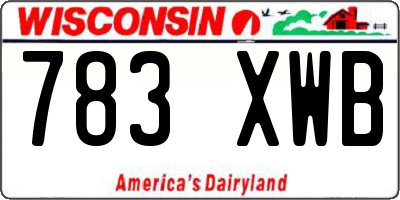 WI license plate 783XWB