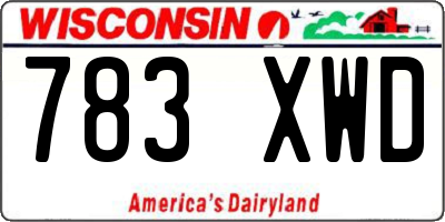 WI license plate 783XWD