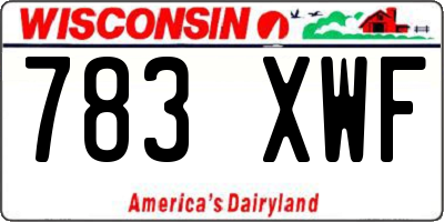 WI license plate 783XWF